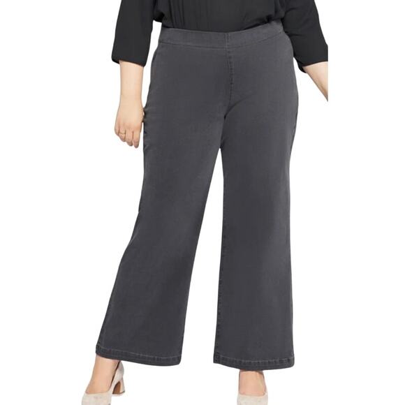 Sculpt Her by NYDJ jeans Pull-On Teresa Wide Leg gray Plus Size 2X - Picture 1 of 9